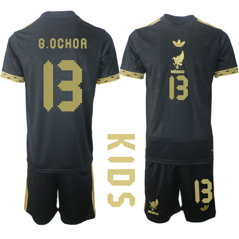 Youth 2025-2026 National Team Season Mexico Black #13 Soccer Jersey->youth soccer jersey->Youth Jersey